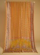 Mustard Yellow Embroidered Saree In Pashmina Silk